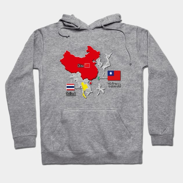 where is taiwan world map | taiwan location map_not Thailand and China_grey Hoodie by jessie848v_tw